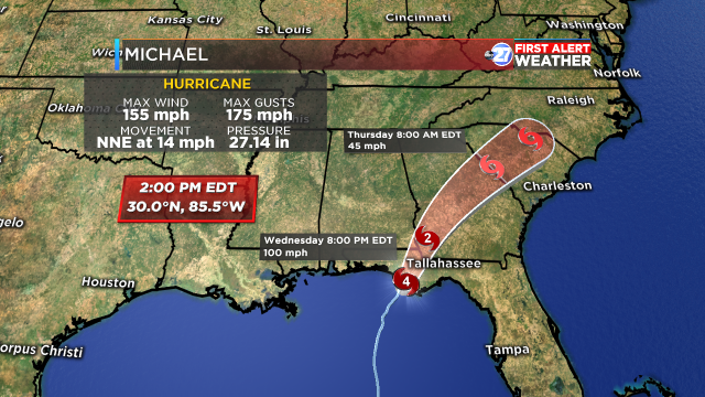 Update Michael Weakens To A Tropical Storm And Pushes Into Carolinas