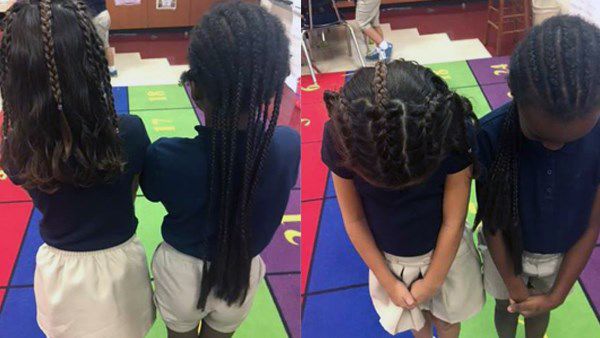 Little girl requests braids so she can be 'twins' with best friend